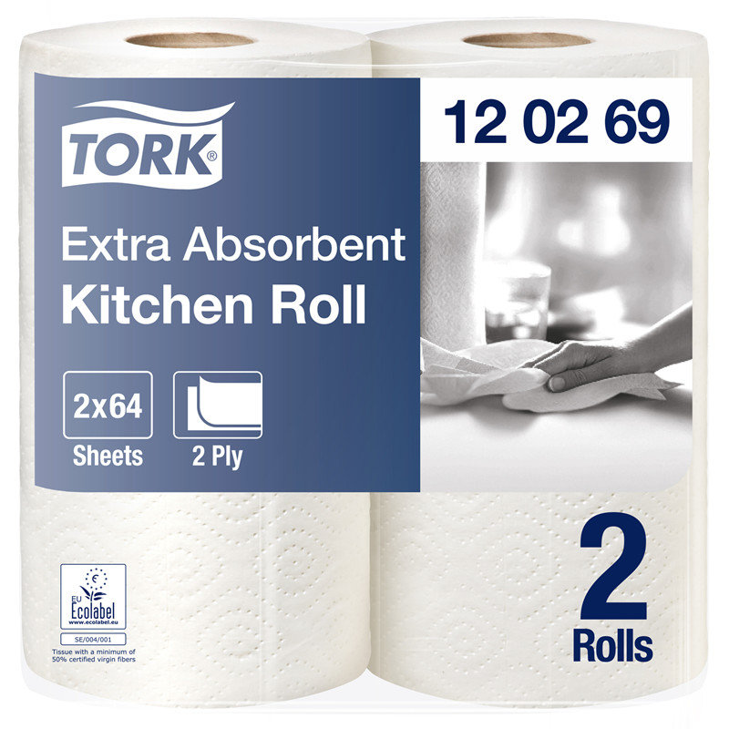 Roku papīra dvieļi ruļļos TORK Kitchen Extra, 2 ruļļi 120269