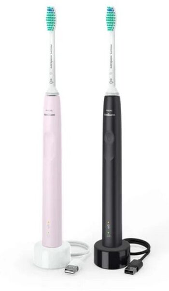 Elektriskā zobu birste Philips Sonicare ProtectiveClean 3100, 1+1 rozā/melna
