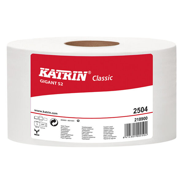 *Tualetes papīrs KATRIN Classic Gigant S 2, 2-slāņu, 150 m, balts, perforēts, 12 ruļļi