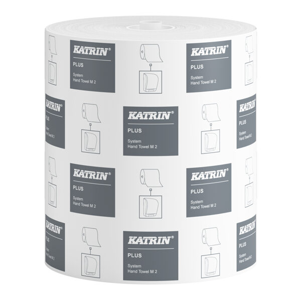 Roku dvieļi ruļļos KATRIN Plus System Towel M2, 2-slāņu, 160 m, balti, 6 ruļļi 82537