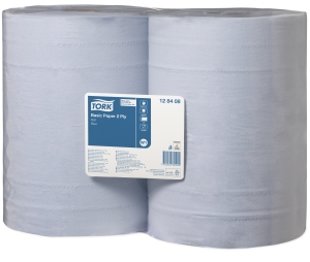 *Industriālais papīrs zils TORK BASIC PAPER, 2 ruļļi, 2 kārtas, 340m. 128408 Piemērots izmantošanai lielas noslodzes vietās. Izmanto ūdens un šķīdinātāju saslaucīšanai. Cena norādīta par 2 ruļļiem